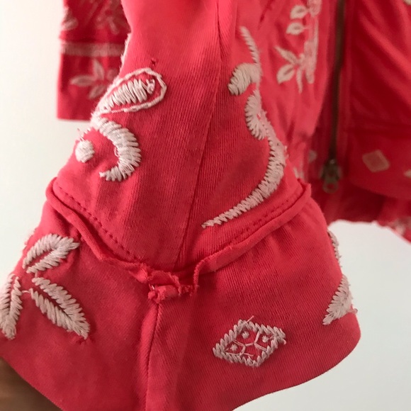 Johnny Was coral zip up hoodie - Picture 12 of 13